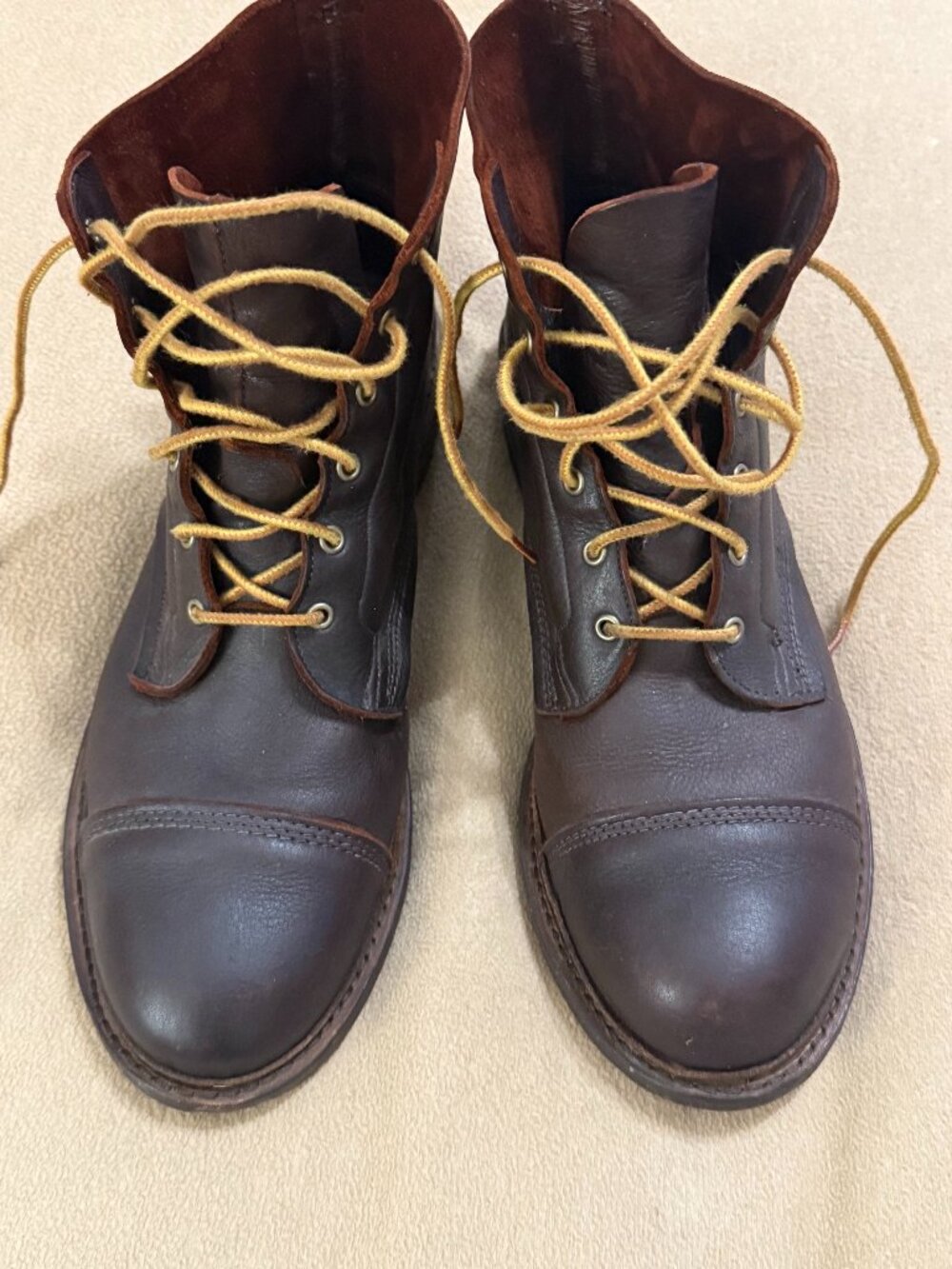 MEN'S ALLEN EDMONDS BROWN LEATHER BOOTS SIZE 12D